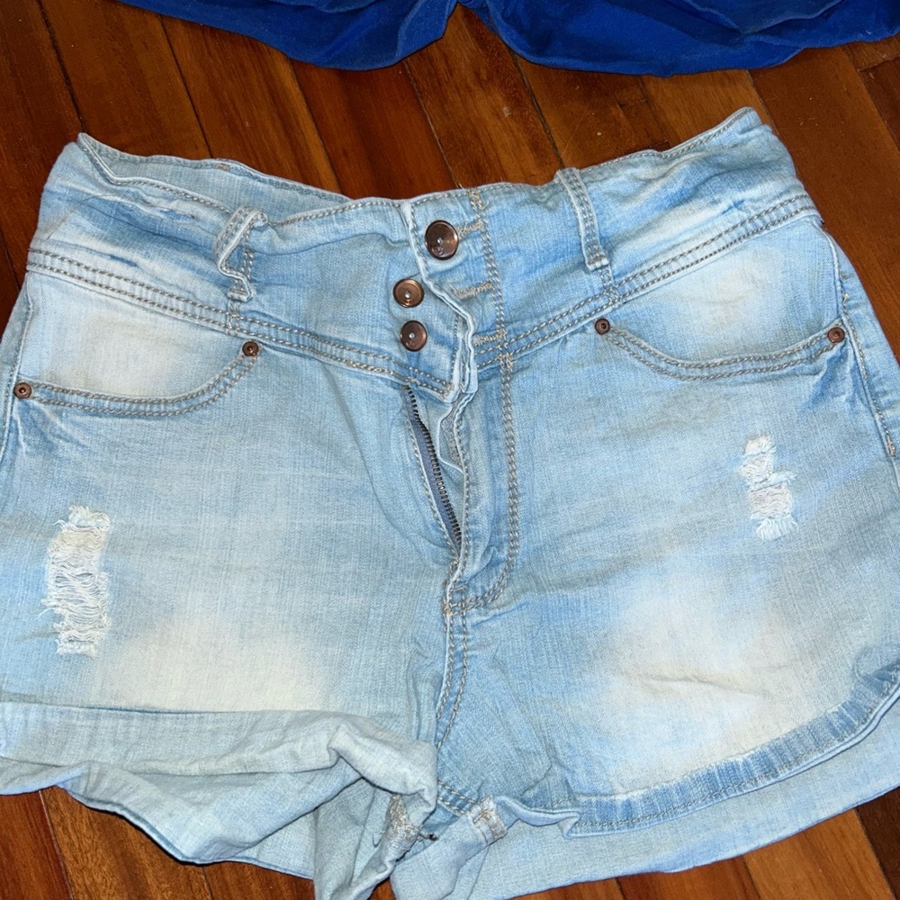 Junior Roxy women Denim Shorts - Blue - Picture 3 of 8